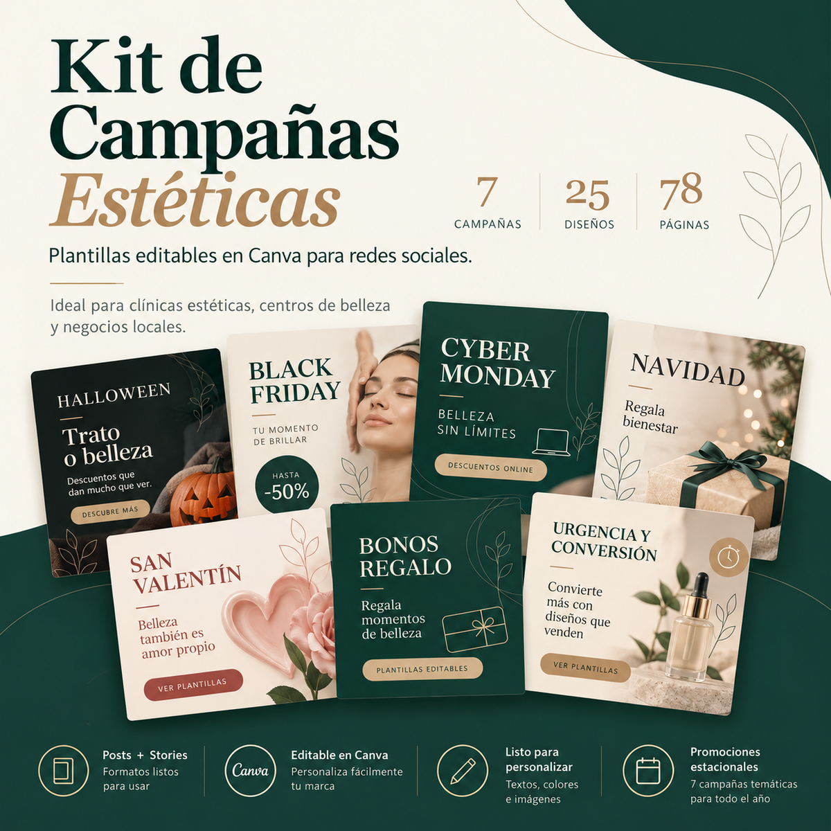Kit de Campañas Estéticas para Redes Sociales